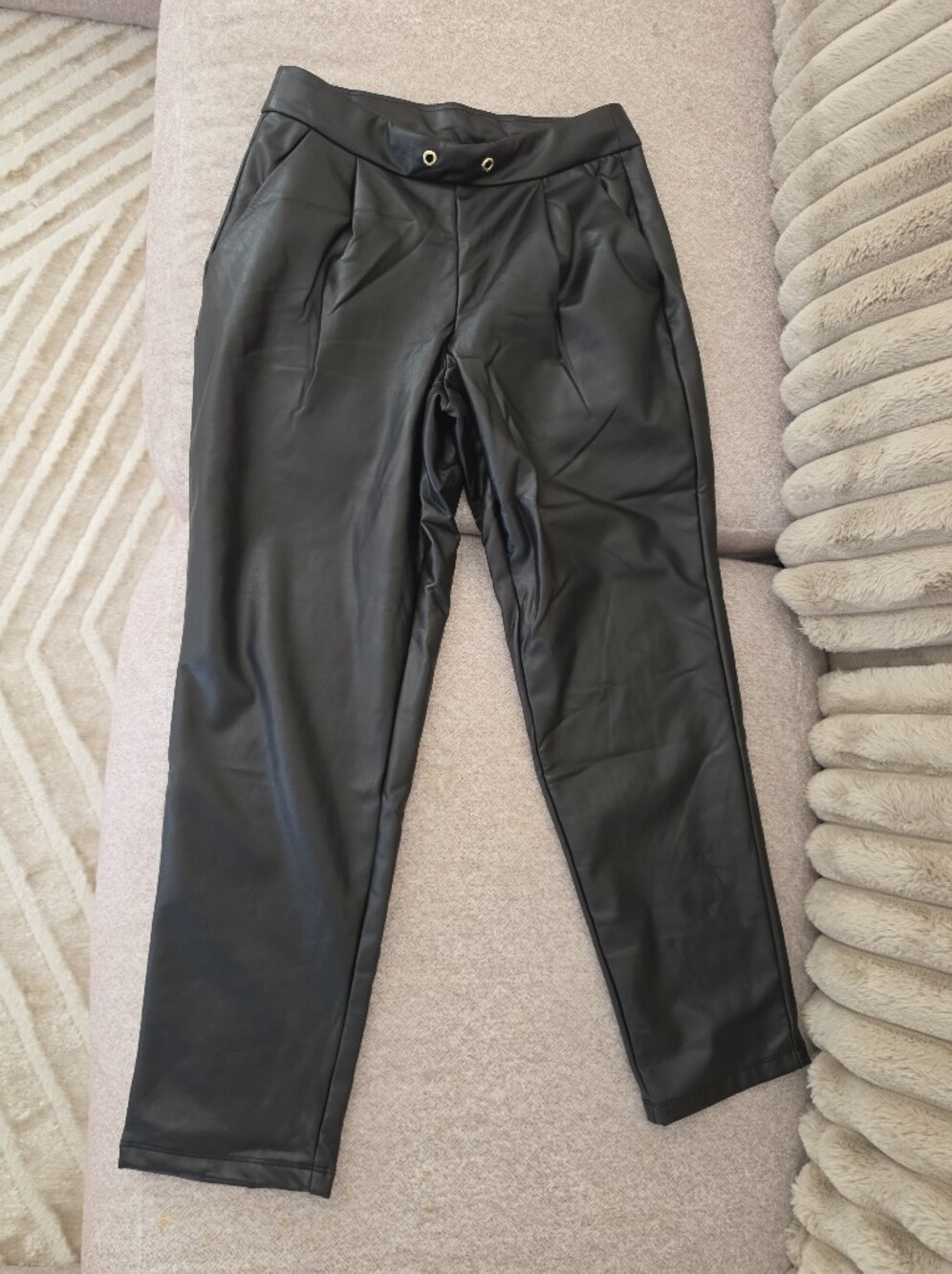 Black Faux Leather Women’s Pants